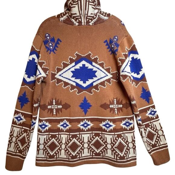 Rock & Roll Cowboy Cardigan Shawl Sweater Mens Sz L Aztec Southwestern Rodeo EUC - Picture 3 of 15